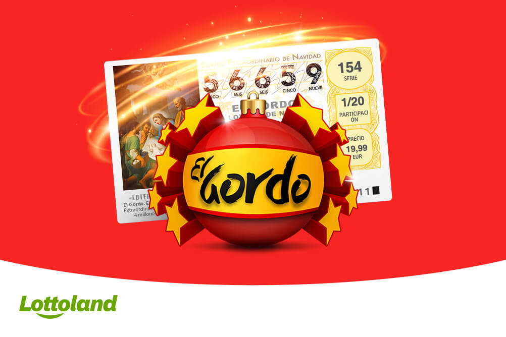 Ticket und Logo der spanischen Weihnachtslotterie El Gordo